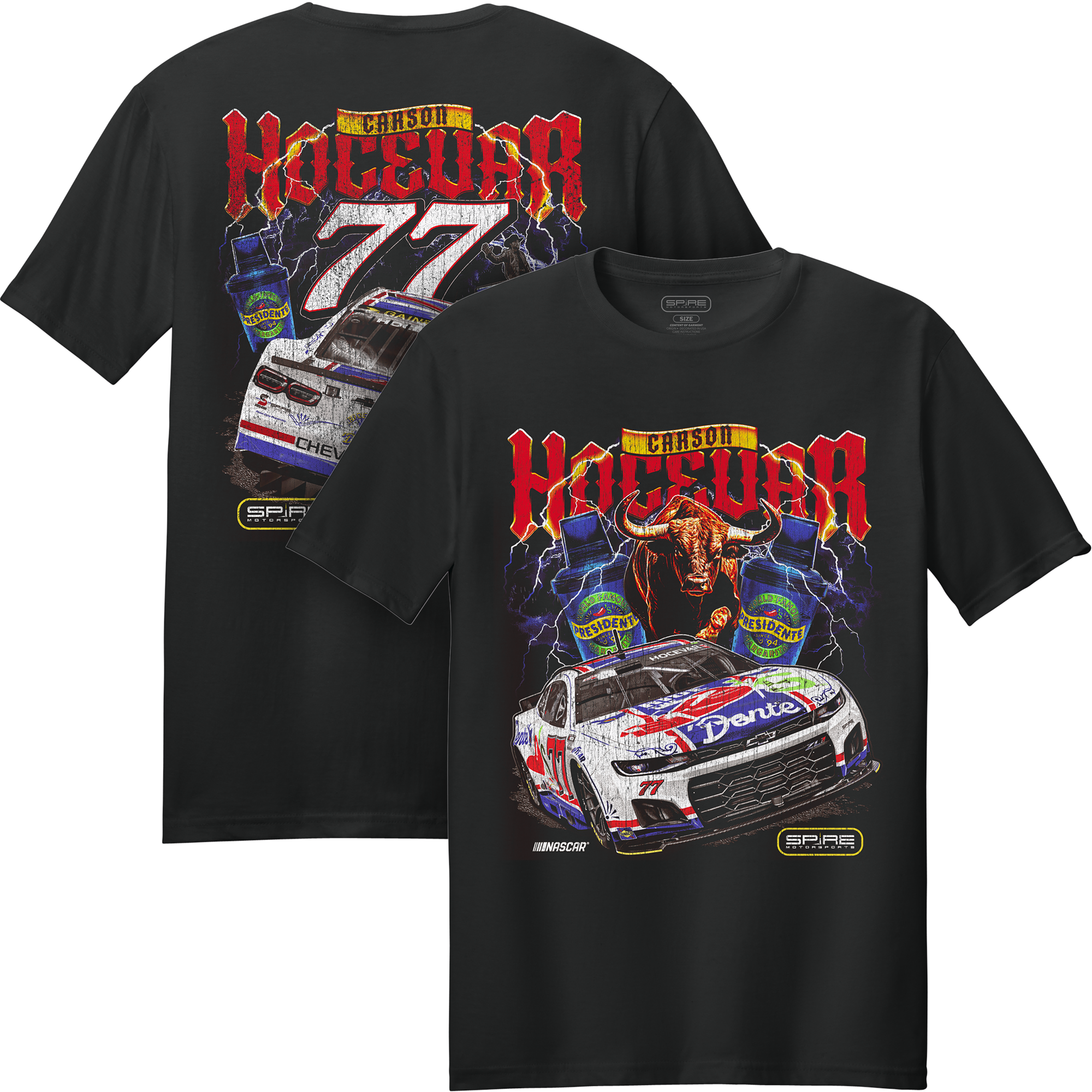 77 Carson Hocevar Chili's T-Shirt 2025 (Front and Back) – Shop