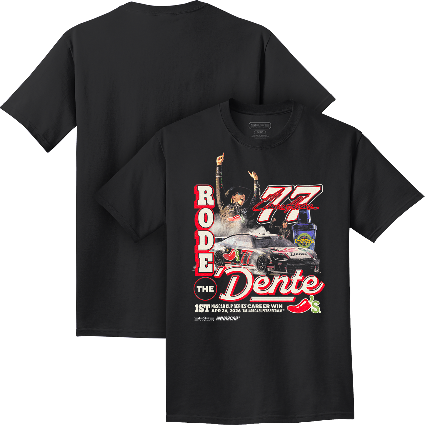 #77 Carson Hocevar Chili's Talladega Win T-Shirt 2026