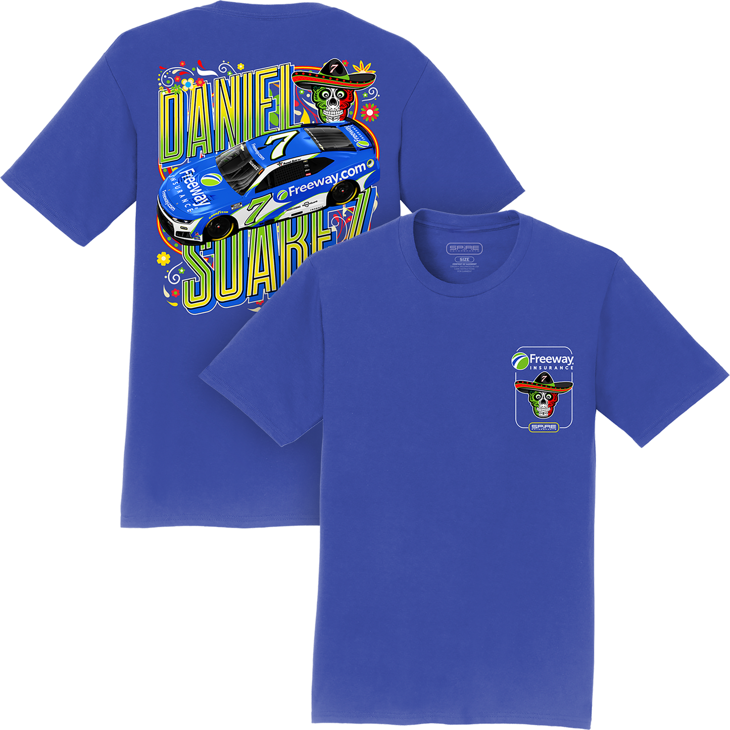 #7 Daniel Suárez Freeway Insurance T-Shirt (Blue)