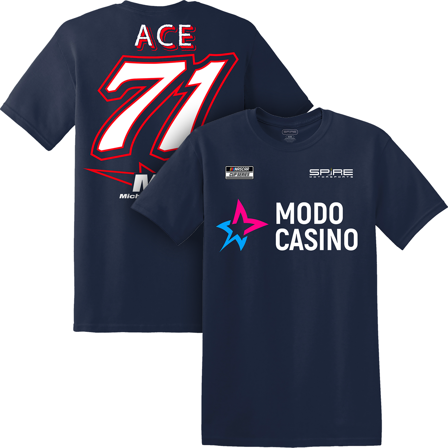 #71 Michael McDowell Modo Casino "ACE" T-Shirt 2026