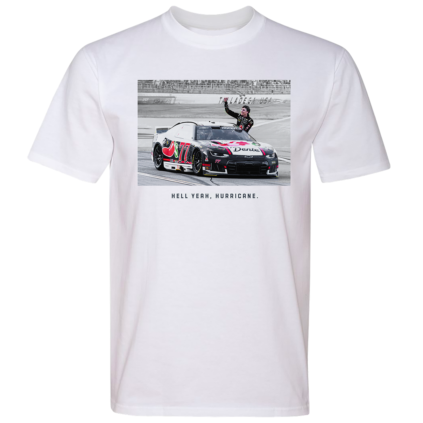 "Hell Yeah, Hurricane" #77 Carson Hocevar Chili's Win T-Shirt