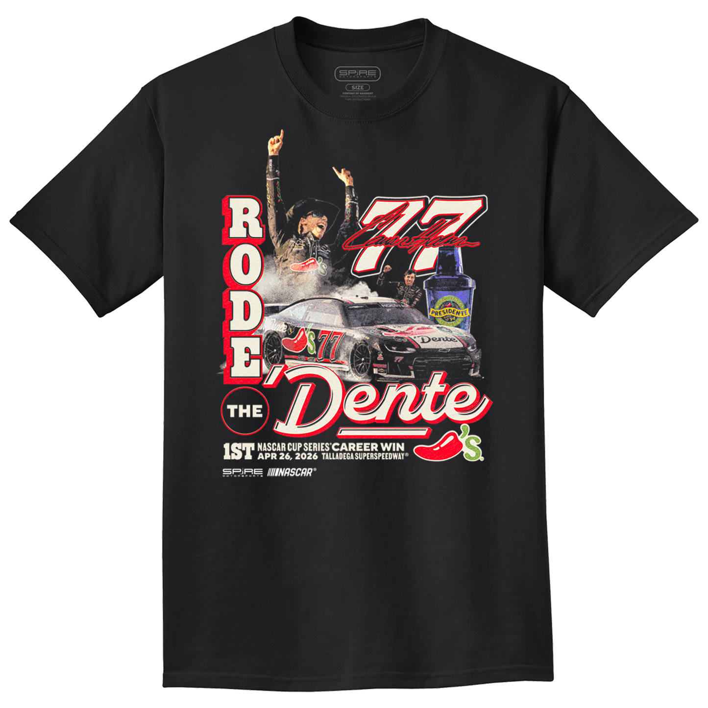 #77 Carson Hocevar Chili's Talladega Win T-Shirt 2026