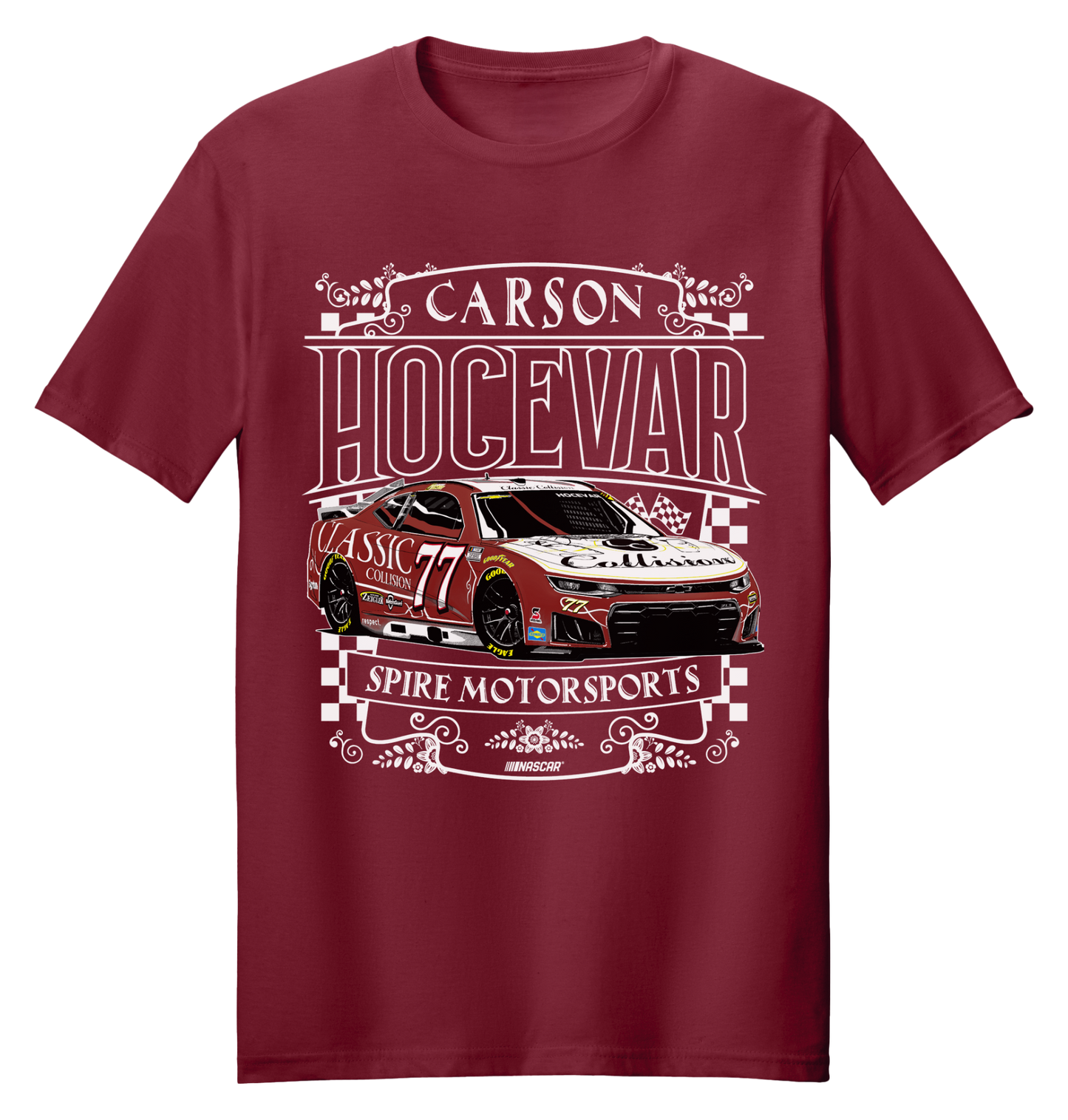 #77 Carson Hocevar Classic Collision T-Shirt (Red & Gray)